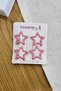 Set of 4 Bulk Glittery Pink Star Snap Hair Clips - Colorful Girls' Star Snap Side Hair Clips