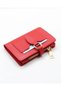 Women's Red Wallet Card Holder Gold Accessory Damla Medium Size 009 - 2