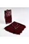 Burgundy Lace Edged Shawl and Pearl Prayer Beads Gift Set - Special Boxed, Stylish Hijab Gift - 2