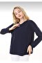 Women's V-Neck Patterned Knitwear Sweater - 2