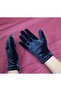 Miela Girl's Velvet Wrist Length Gloves Black - 4