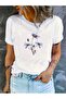Daisy Patterned Basic T-Shirt