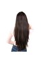 Fiber Synthetic Long Straight Bangs Wig - Brown - 4