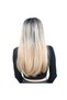 Ombre Black Honey Foam Fiber Synthetic Long Wig - 4