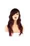 Wavy Riveted Fiber Synthetic Medium Wig - Red Brown - 5