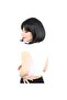Fiber Synthetic Wig with Blunt Bangs - Black - 3