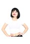 Fiber Synthetic Wig with Blunt Bangs - Black