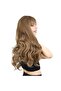 Long Wavy Fiber Synthetic Wig with Bangs - Baby Brown - 2