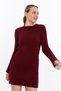 Women's Burgundy Crew Neck Knitwear Dress