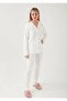 Women's long sleeve button-down shirt collar pajama set with bias trim thclvr.77.17.pc.vr - 4