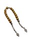 Natural Stone Gold Hematite Zaza Rosary with Silver Color Combination - 2