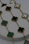 Five Clover 4 Leaf Model White & Black & Green 3 in 1 Steel Bracelets - 2