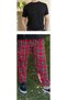 Red Green Regular Fit Bottom Plaid Checked Cotton Knitted Crew Neck Men's Pajama Set - 2