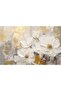 Hari̇kabi̇rev | Soft White-Gold Flower Figure 001 | Framed Tempered Glass Table Single Horizontal - 2