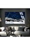 Hari̇kabi̇rev | Dark Blue-Silver Abstract Figure 01 | Framed Tempered Glass Table Single Horizontal