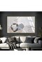 Hari̇kabi̇rev | Beige-Cream-Grey Abstract Patterned Shape 1 | Framed Tempered Glass Table Single Horizontal