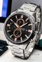Dual Time with Function Calendar Black Dial Steel Men's Wristwatch 189904 Gift for Wife Brother Father Husband Stylish Design - 7