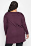 Plus Size Eyelet Detailed Crew Neck Long Sleeve Oversize Blouse321291 - 5