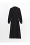 Nevavm Textured Dress with High Collar - 6
