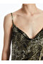 Esvab • Modern & Distinctive Draped Roba Collar Embroidered Rope Strap Dress - 4