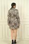 Women's Side Pocket Waist Belt Lined Leopard Print Trench Coat - 4