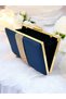 Black Color Satin Rosegold Stone Women's Evening Dress Bag Evening Bag - 3