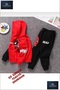 Hooded Children's Printed Tracksuit Set with "Orumcadam Red / Black" - 3