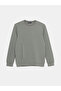 Lcwaikiki Classic Gray Crew Neck Long Sleeve Printed Men's Sweatshirt