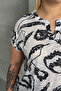 Plus Size Short Sleeve V-Neck Print T-Shirt 97-83 - 7