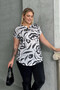 Plus Size Short Sleeve V-Neck Print T-Shirt 97-83 - 5