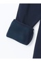 Lcw Modest Navy Blue Crew Neck Printed Oversize Women's Sweatshirt Tunik - 7
