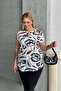 Plus Size Short Sleeve V-Neck Print T-Shirt 97-83 - 6