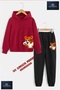 Hooded Children's Printed Tracksuit Set "Tiger by the Badge"