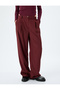 Women's Burgundy Pleated Pants - 3