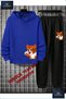 Hooded Children's Printed Tracksuit Set "Tiger by the Badge"