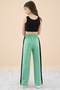 Green Garnished Wide Leg Girl's Elastic Waist Sweatpants 20193 - 5