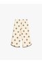 Patterned Elastic Wide Leg Cotton Trousers - 2