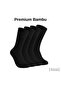 Vegan and Organic Black Bamboo Men's Oversize, Plus Size Socks 4 Pairs 45-48