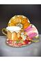 Hu Sunflower Porcelain Hand Painted Set of 2 Cups - 3