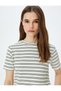 Slim Fit Crew Neck Short Sleeve Striped T-Shirt