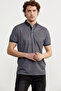 Patterned Slim Fit Knitwear Polo Collar T-Shirt - Petrol - 4