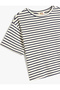 Short Sleeve Crew Neck Striped Viscose T-Shirt - 3