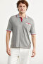 Color Combination Pocketed Cotton Knitwear T-Shirt - Gray