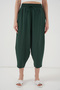 6591 Woven Baggy Trousers - Emerald Green - 2