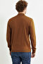 Men's Half-Turtleneck Knit Sweater - Mustard - 5