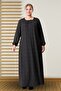 Women's Large Size Square Collar Striped Dress - 6