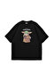 The Mandalorian Yoda Printed 24/1 Oversize Unisex Black Tshirt