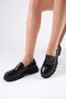 Andrea Black Color Thick Soled Women's Loafer Shoes - 4