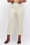 Women Plus Size Plain Wide Leg Pants, Beige