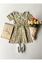 Vintage Big Collar Green Floral Flared Mother-Daughter Dress Combination (SINGLE PRICE) - 4